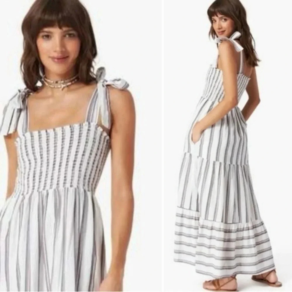 Xirena Lorraine Sleeveless Striped Midi Dress Sz xs
